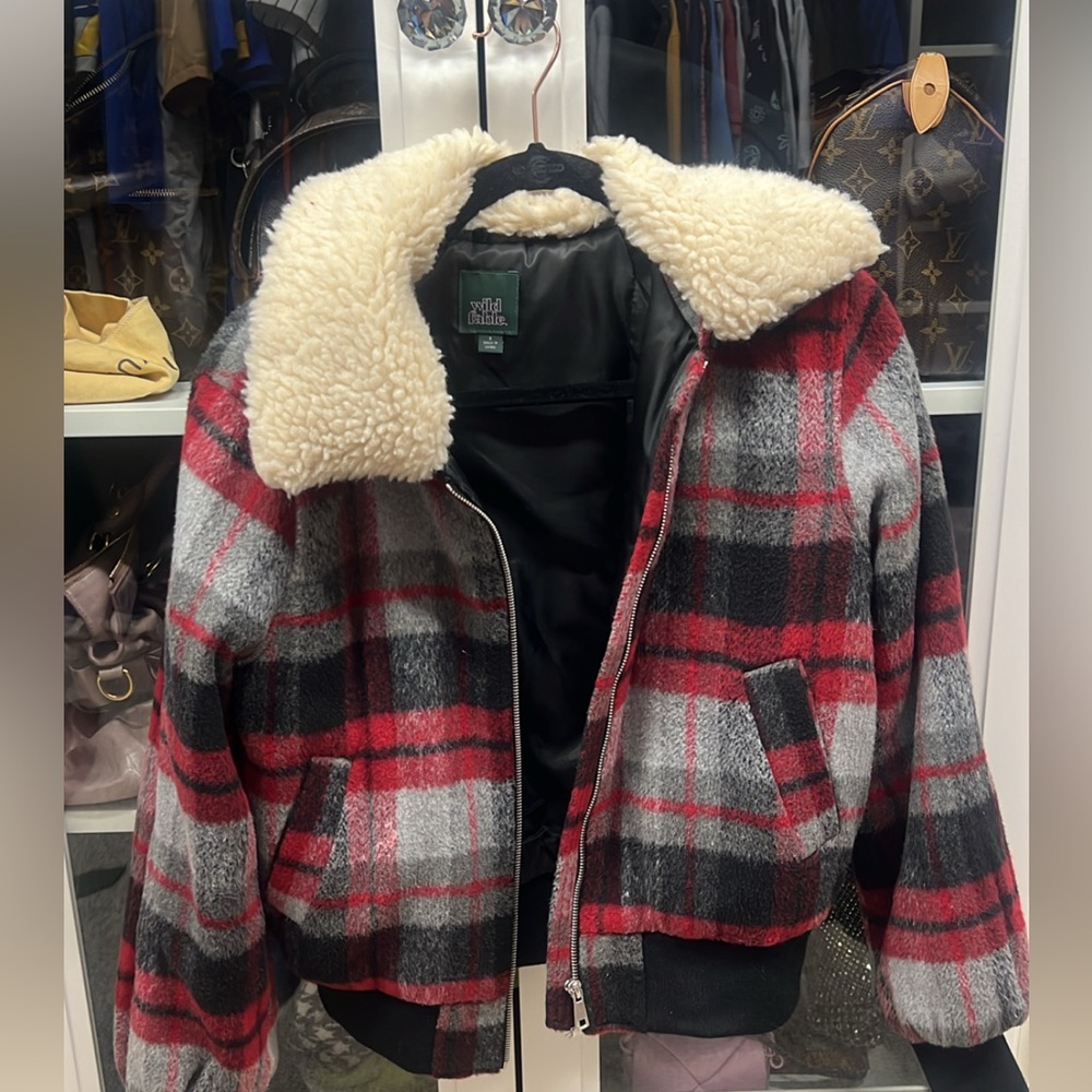 Holiday plaid bomber